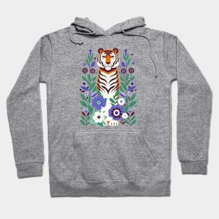 Serene tiger in blooming garden - gold yellow Hoodie